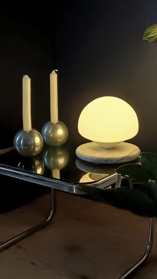 Lampe à poser marbre et opaline – Image 3